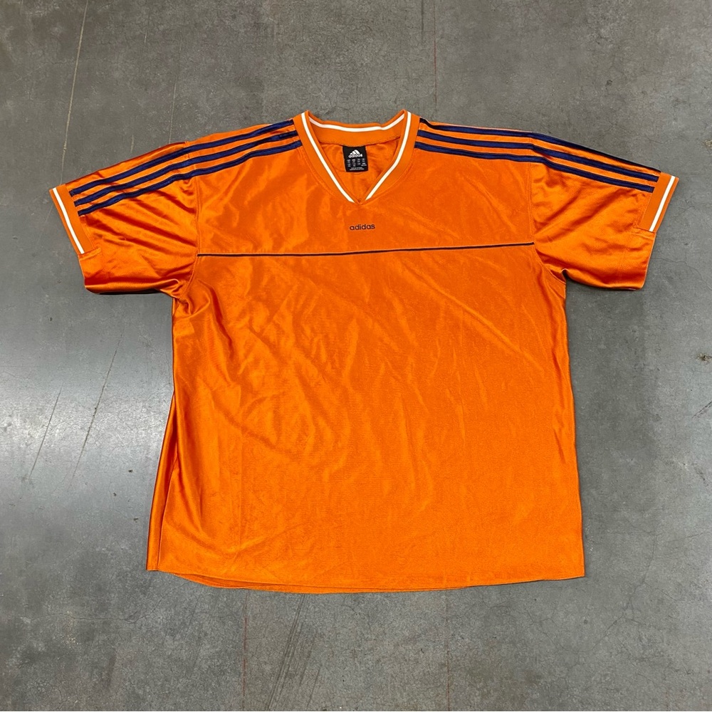 VTG Adidas Orange‎ V-Neck Soccer Jersey Size 2XL